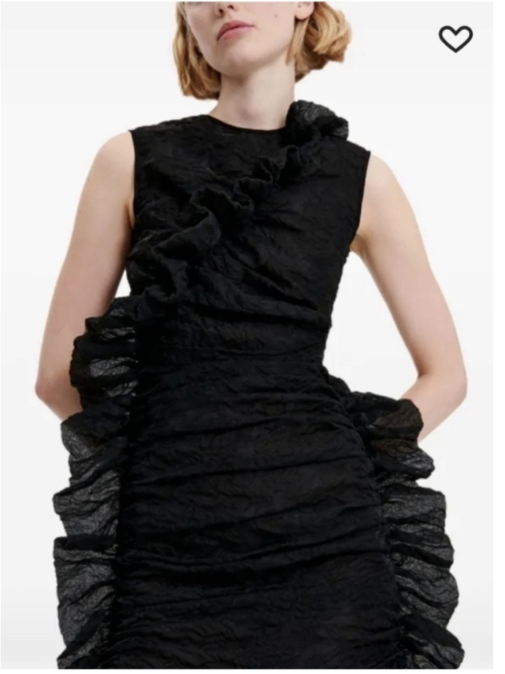 Cecilie Bahnsen Ruffled Sleeveless Dress Size 6 Black